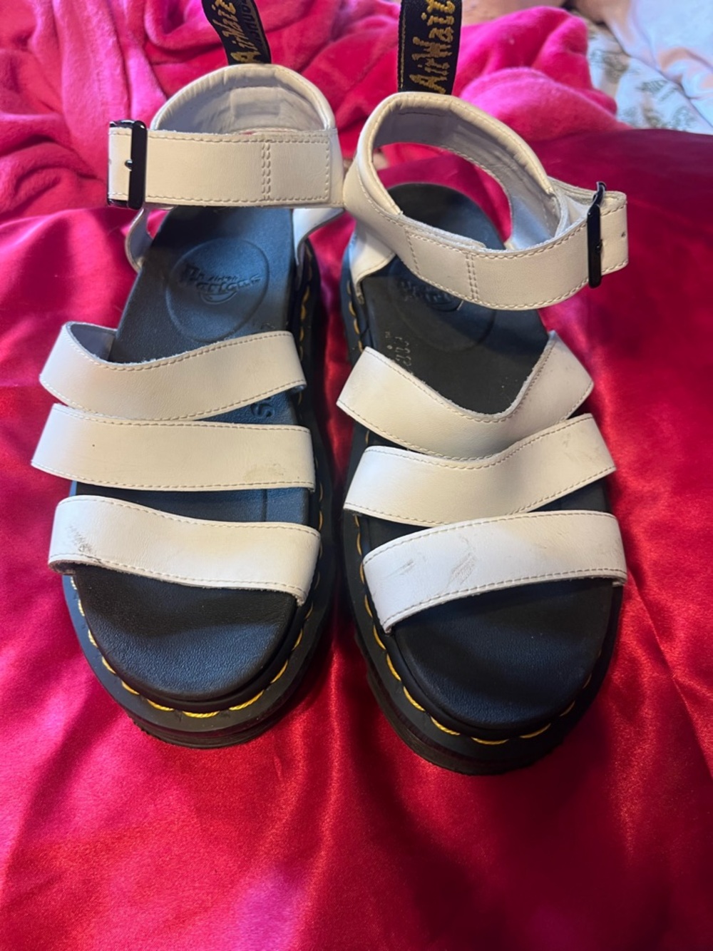 Dr. Martens White Strap Sandals